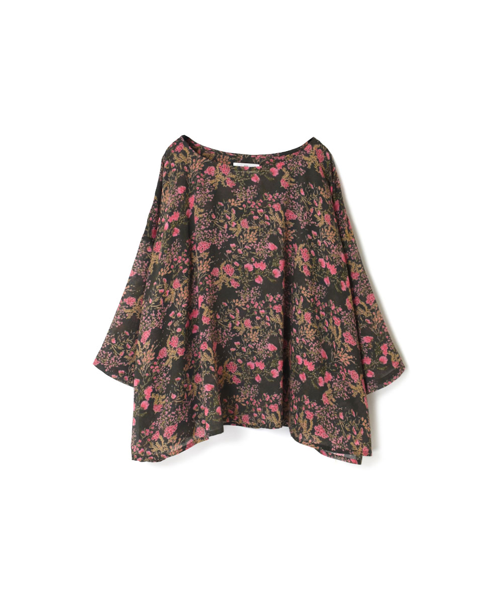 NSL23071 (ブラウス) COTTON FLOWER PRINT GATHERED SMOCK