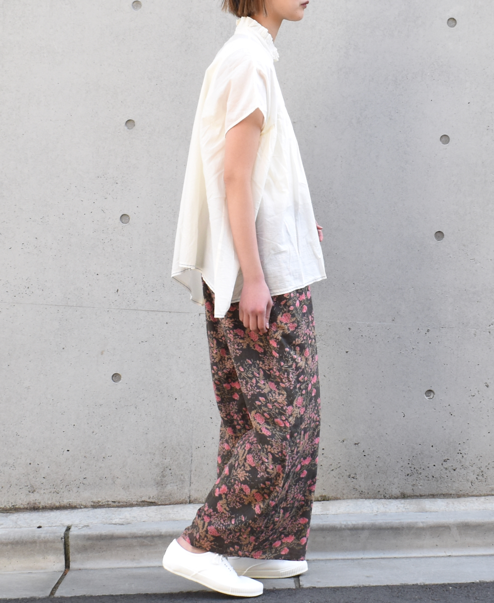 NSL23076 (パンツ) COTTON FLOWER PRINT WIDE EASY PANTS│