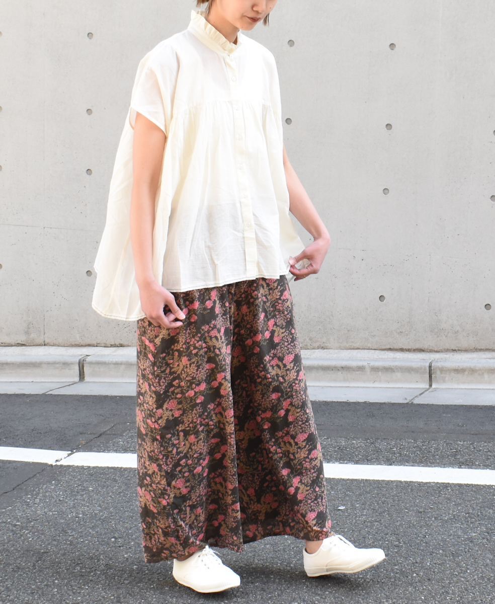 NSL23076 (パンツ) COTTON FLOWER PRINT WIDE EASY PANTS│