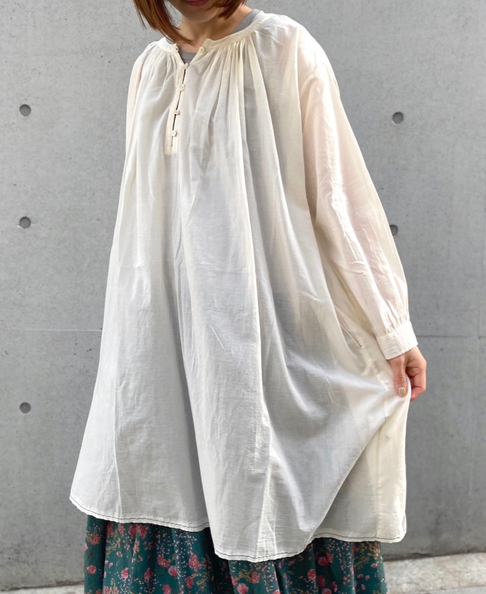 NSL23004 (チュニック) SUPER FINE VOILE WITH SELVAGE GATHERED TUNIC