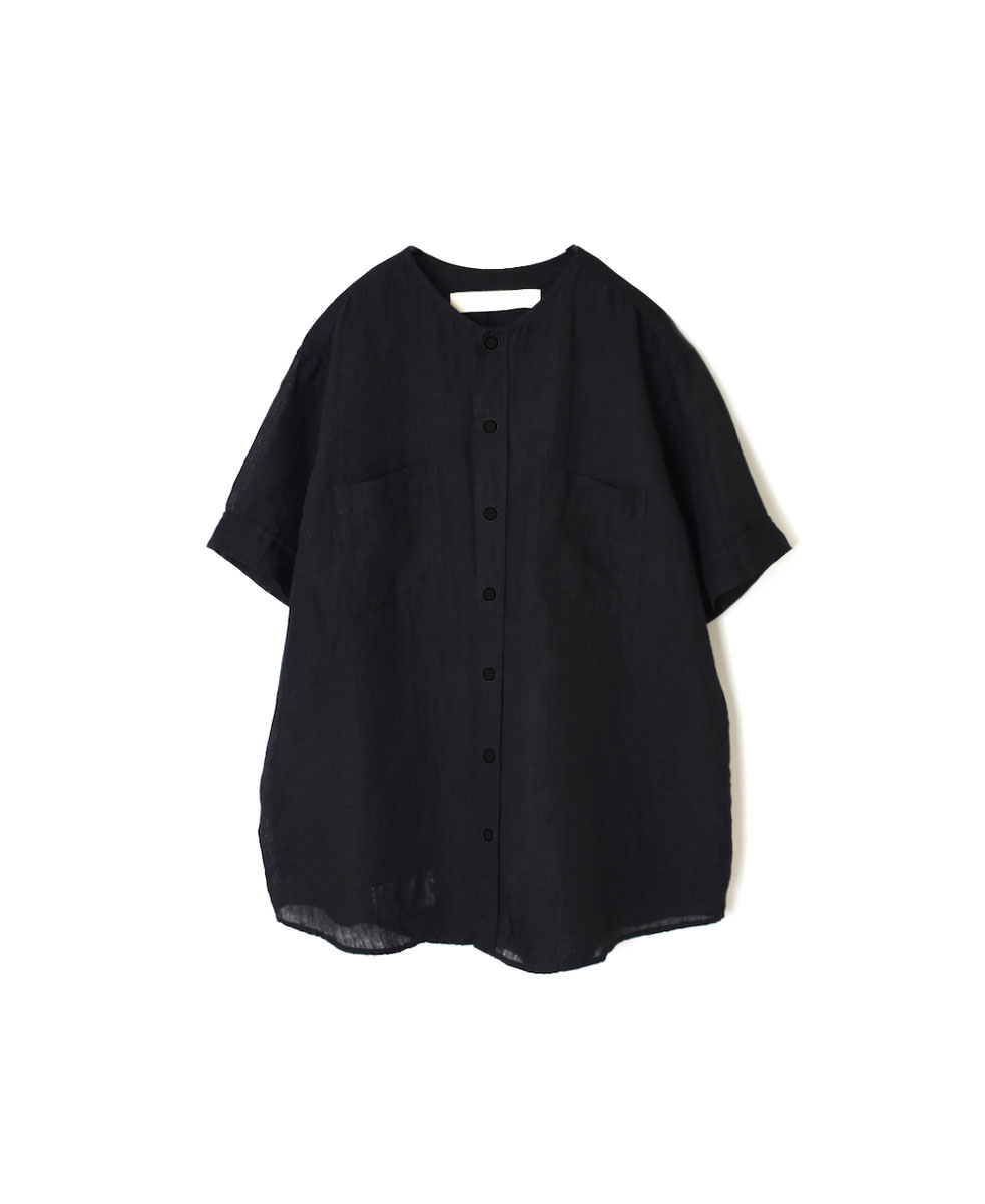 NVL2312LW (シャツ) 60’S LINEN WASHED CREW-NECK S/SL OVERSIZED SHIRT