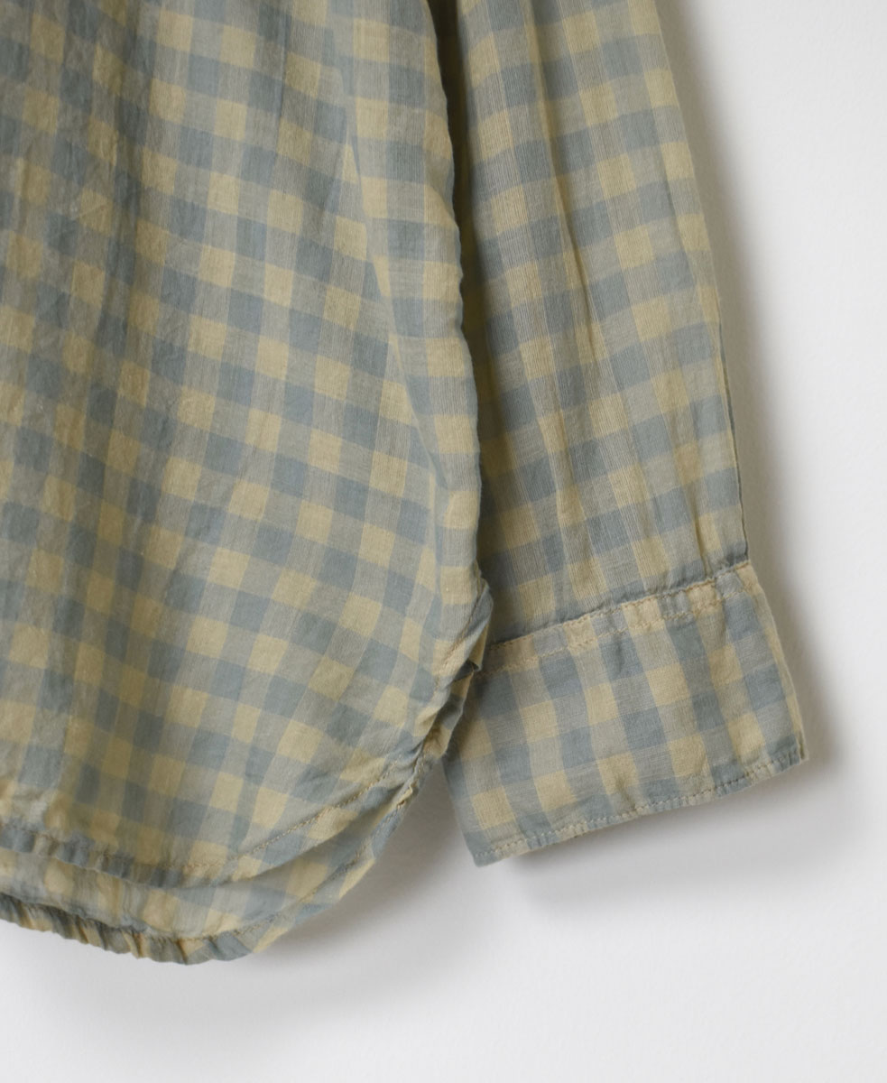 INAM1901CD (シャツ) COTTON VOILE GINGHAM CHECK UTILITY REGULAR COLLAR SHIRT