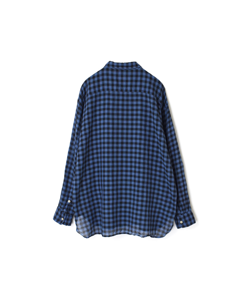 INAM1901CD (シャツ) COTTON VOILE GINGHAM CHECK UTILITY REGULAR COLLAR SHIRT