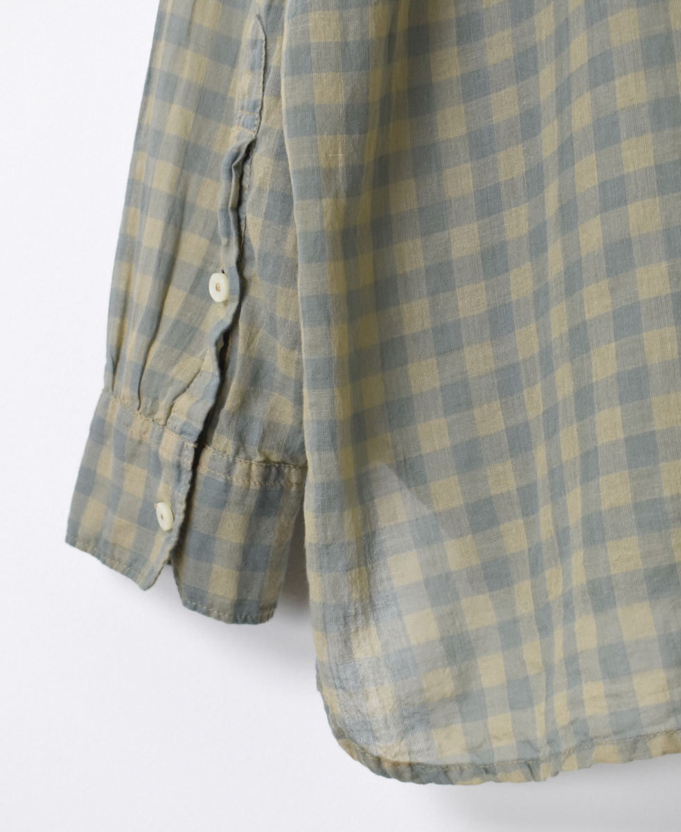 INAM1701CD (シャツ) COTTON VOILE GINGHAM CHECK UTILITY PULLOVER SHIRT