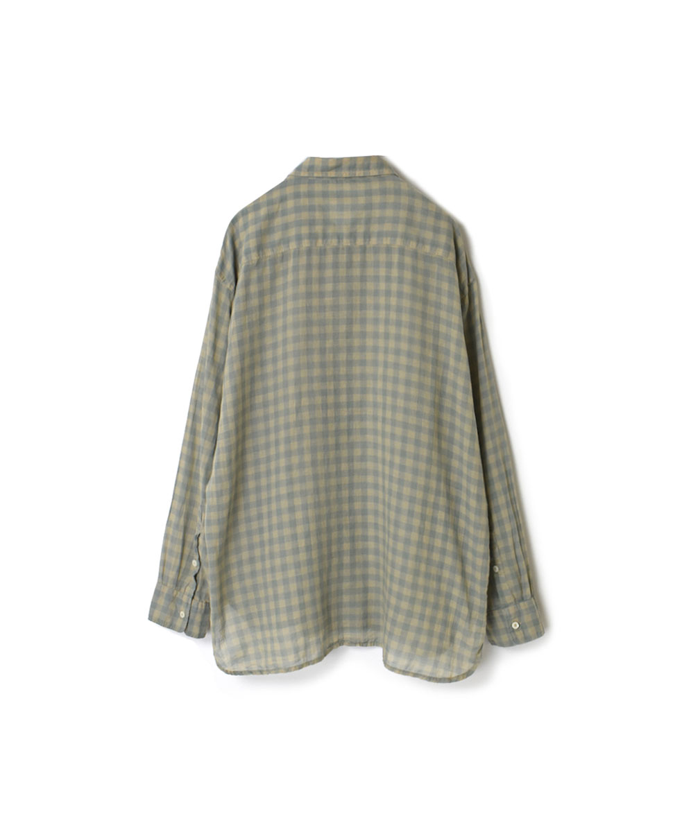 INAM1701CD (シャツ) COTTON VOILE GINGHAM CHECK UTILITY PULLOVER SHIRT