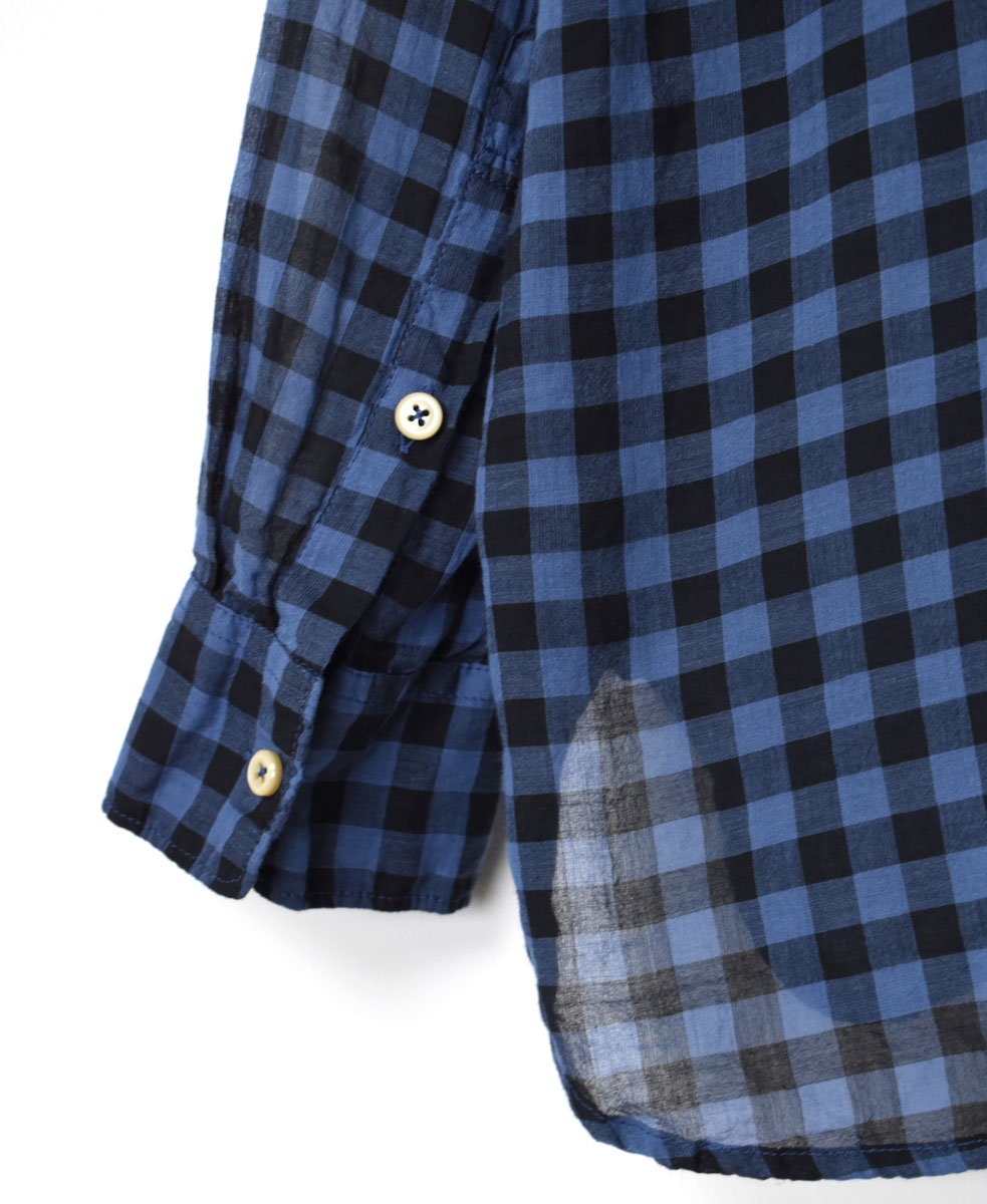 INAM1701CD (シャツ) COTTON VOILE GINGHAM CHECK UTILITY PULLOVER SHIRT