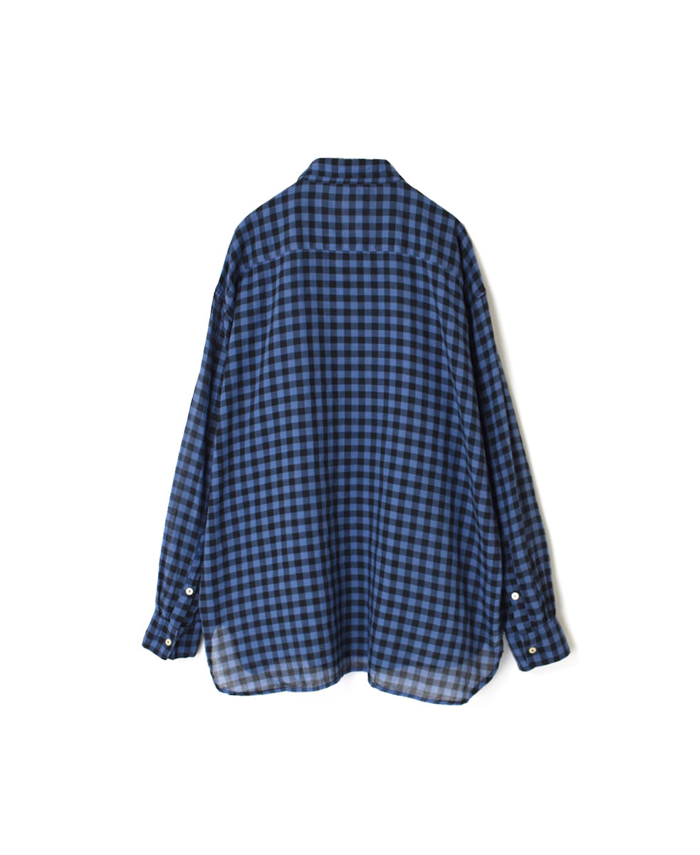 INAM1701CD (シャツ) COTTON VOILE GINGHAM CHECK UTILITY PULLOVER SHIRT