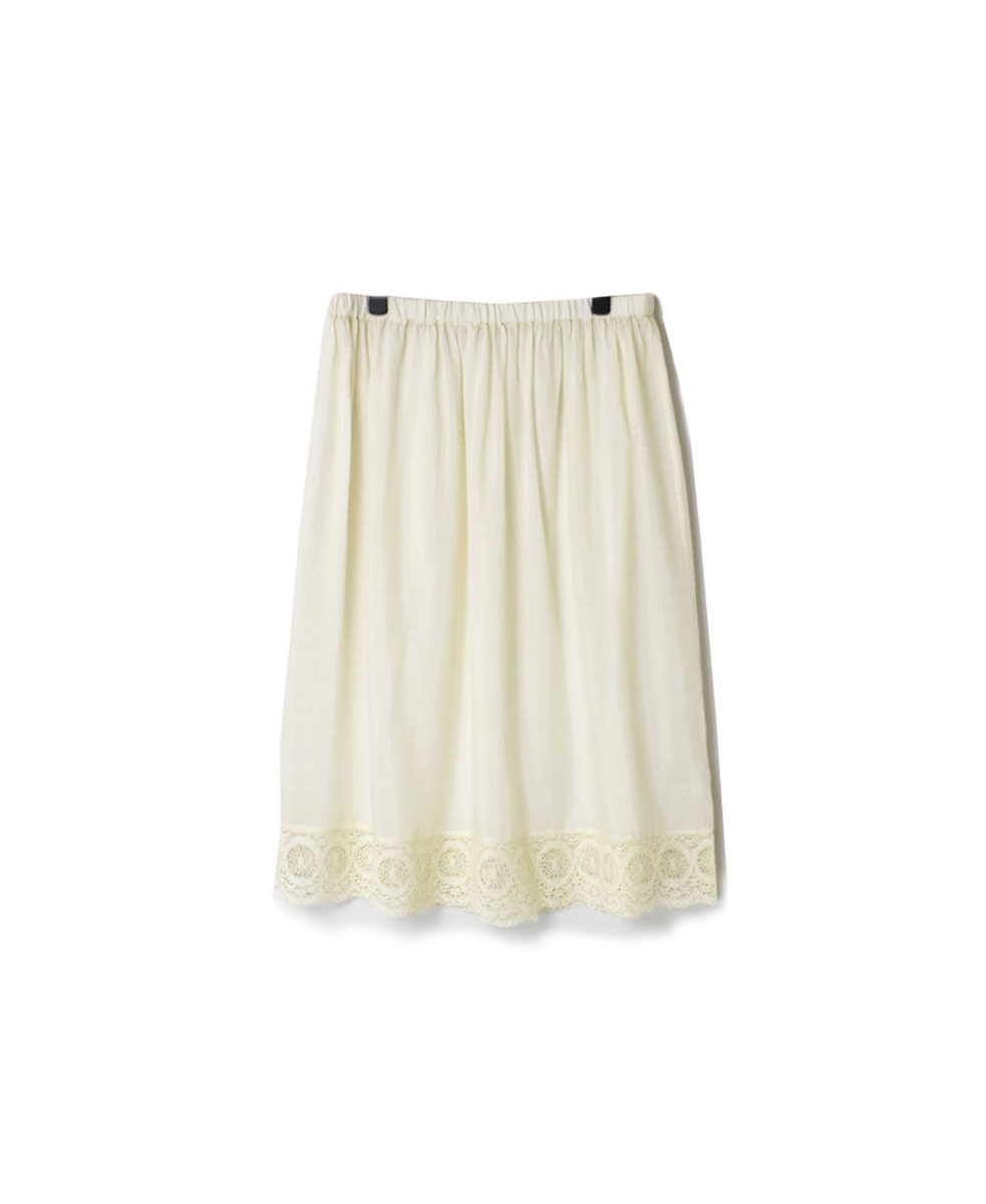 INMDS23021N (スカート) HANDWOVEN COTTON SILK WITH LACE EASY SKIRT