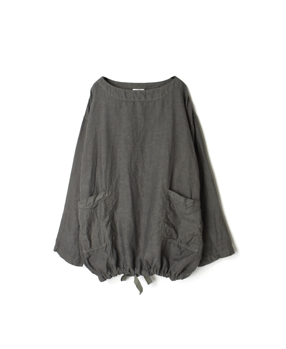 NAM2211LP (ブラウス)LINEN PLAIN CREW NECK OVERSIZED PULLOVER