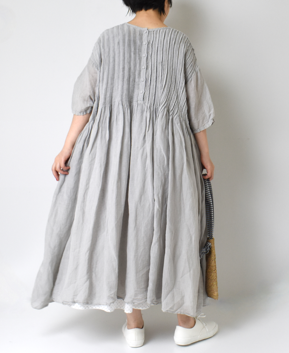 INMDS23011D (ワンピース) HANDWOVEN KHADI COTTON / LINEN PLAIN 