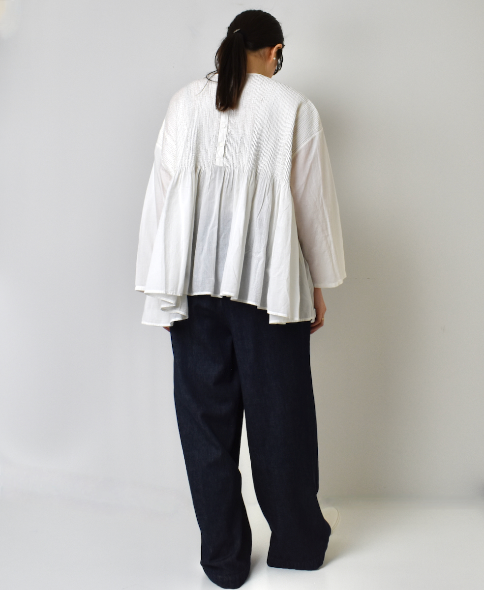 GNMDS2102CL (パンツ) 5.1oz WASHED COTTON / LINEN DENIM EASY WIDE PANTS