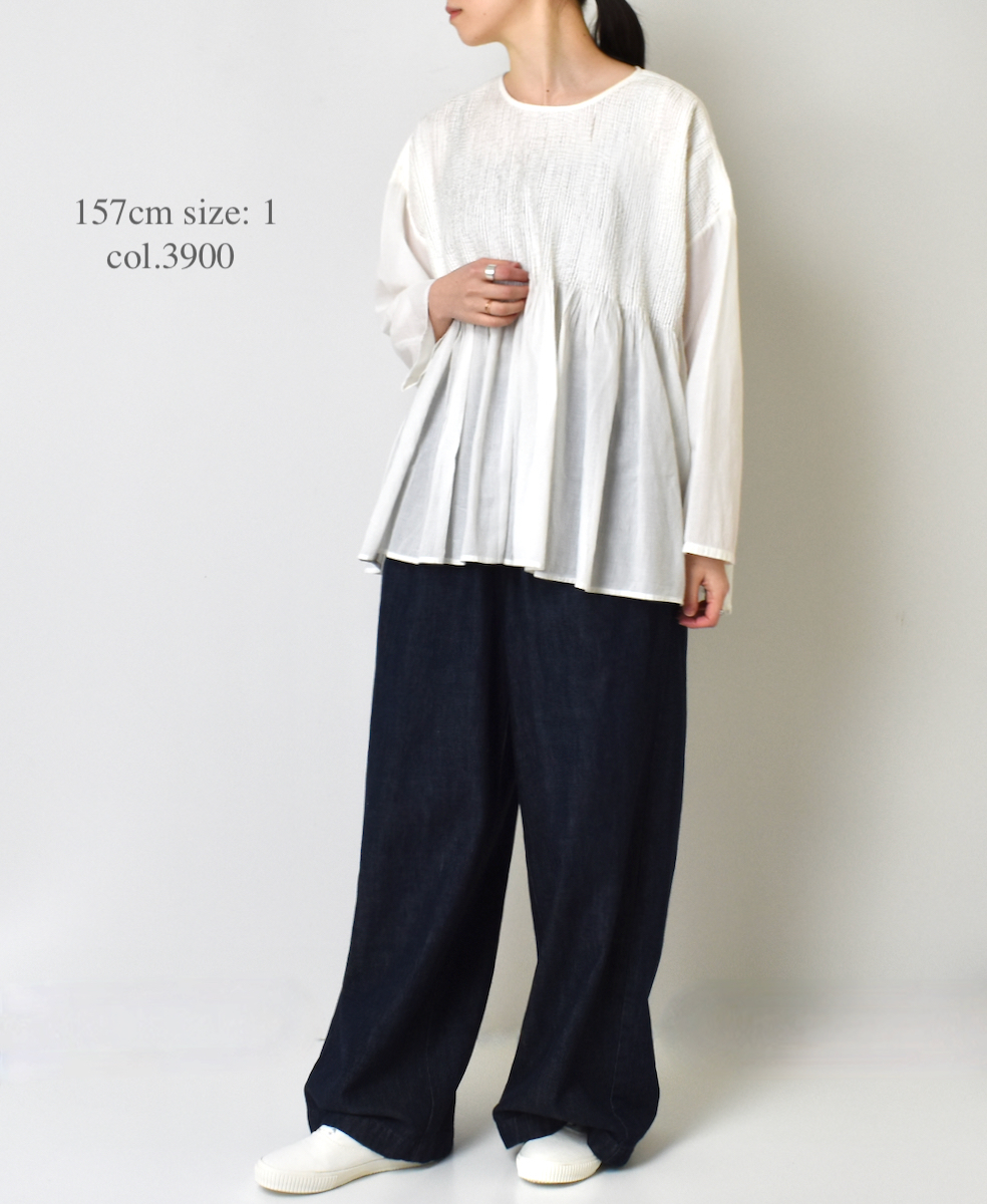 GNMDS2102CL (パンツ) 5.1oz WASHED COTTON / LINEN DENIM EASY WIDE PANTS