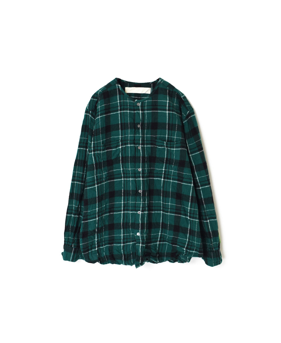 NVL2311FCW (シャツ) COTTON FLANNEL CHECK CREW-NECK L/SL OVERSIZED SHIRT