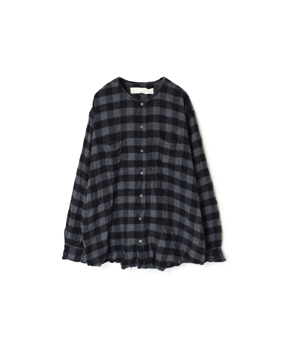 NVL2311FCW (シャツ) COTTON FLANNEL CHECK CREW-NECK L/SL OVERSIZED SHIRT