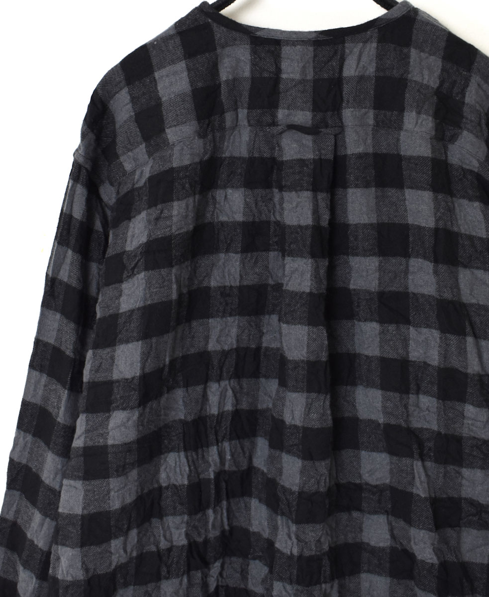 NVL2311FCW (シャツ) COTTON FLANNEL CHECK CREW-NECK L/SL OVERSIZED SHIRT