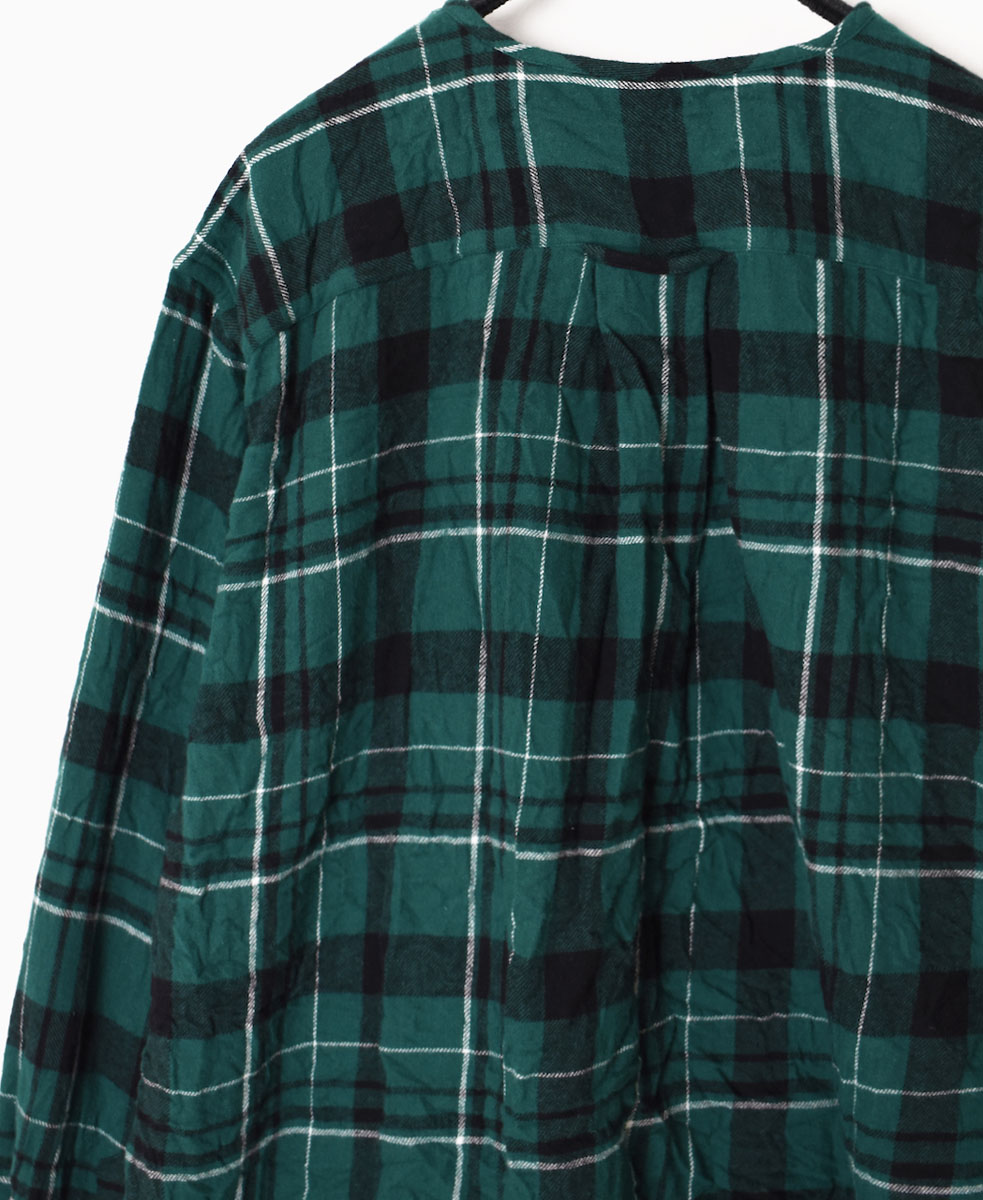 NVL2311FCW (シャツ) COTTON FLANNEL CHECK CREW-NECK L/SL OVERSIZED SHIRT