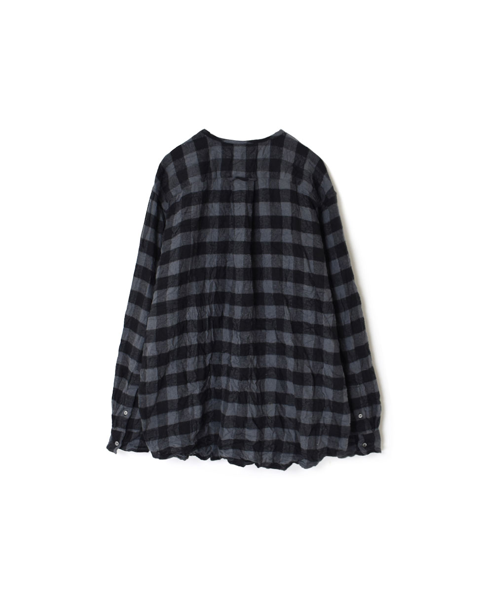 NVL2311FCW (シャツ) COTTON FLANNEL CHECK CREW-NECK L/SL OVERSIZED SHIRT