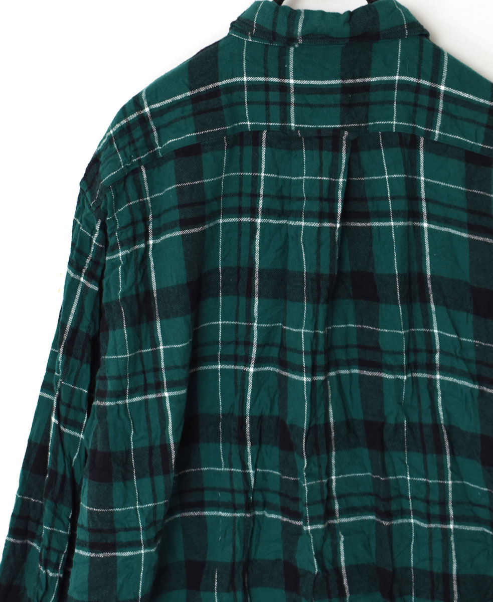 NVL1861FCW (シャツ) COTTON FLANNEL CHECK REGULAR COLLAR L/SL OVERSIZED SHIRT