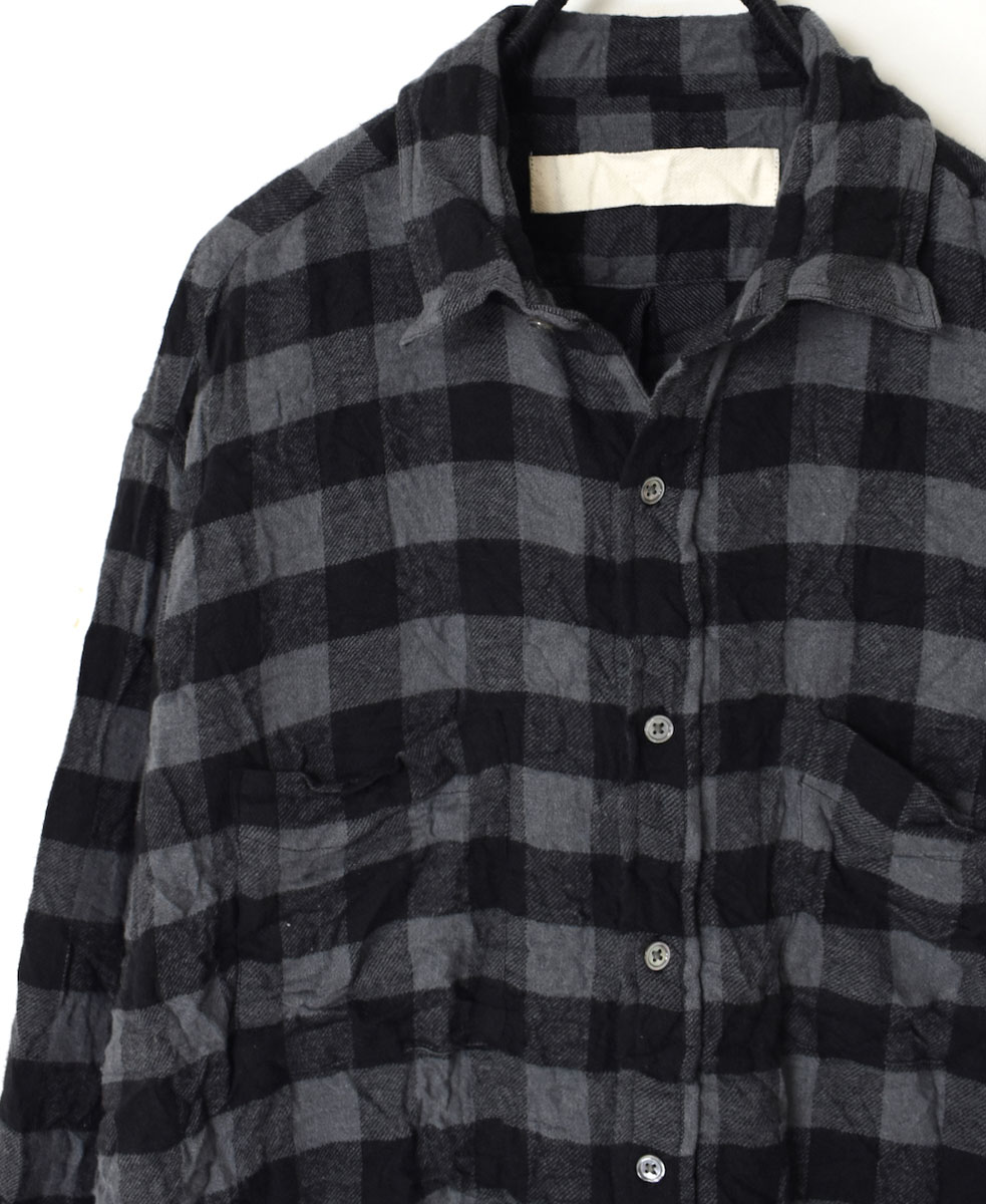 NVL1861FCW (シャツ) COTTON FLANNEL CHECK REGULAR COLLAR L/SL OVERSIZED SHIRT