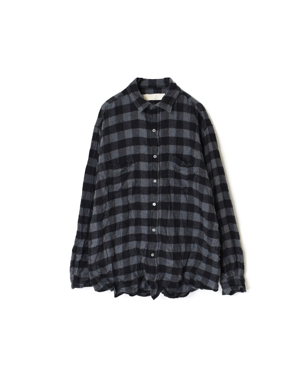 NVL1861FCW (シャツ) COTTON FLANNEL CHECK REGULAR COLLAR L/SL OVERSIZED SHIRT