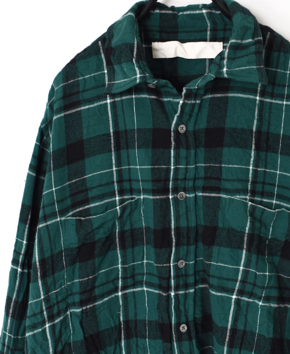 NVL1861FCW (シャツ) COTTON FLANNEL CHECK REGULAR COLLAR L/SL OVERSIZED SHIRT
