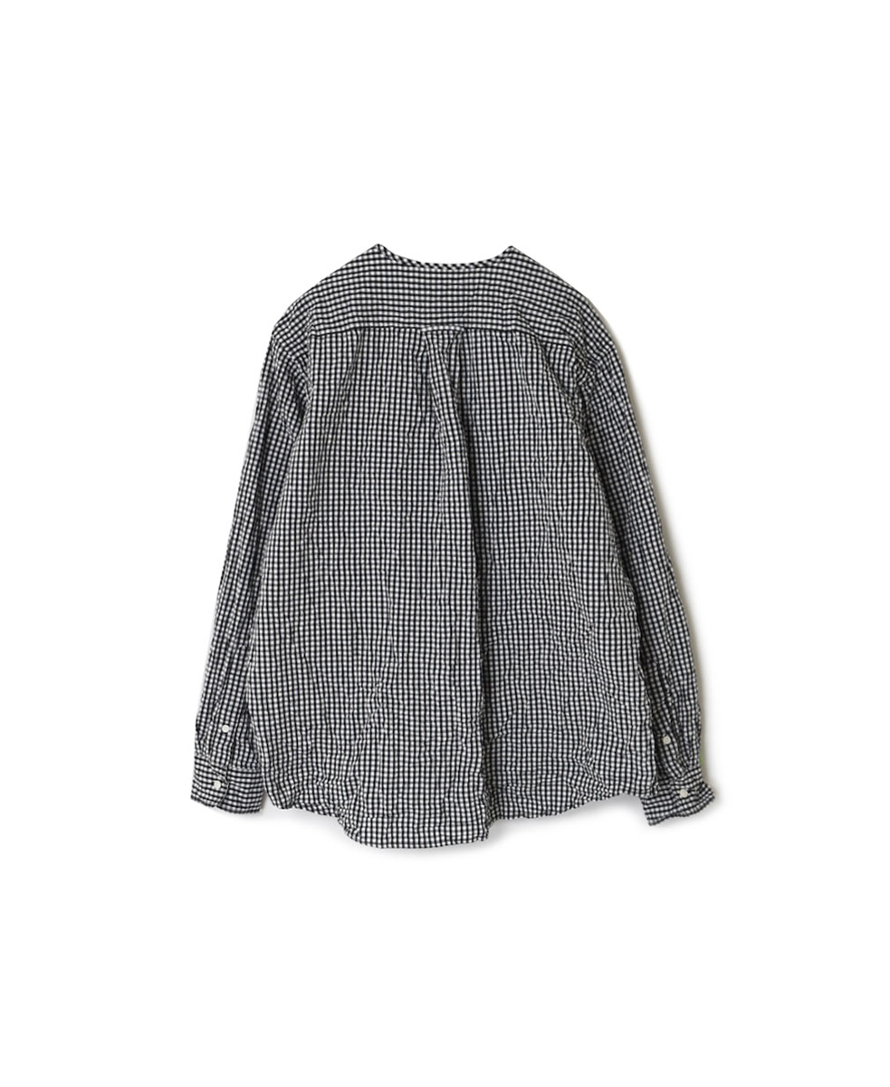 NVL2311GCW (シャツ) POPLIN CHECK CREW-NECK L/SL OVERSIZED SHIRT