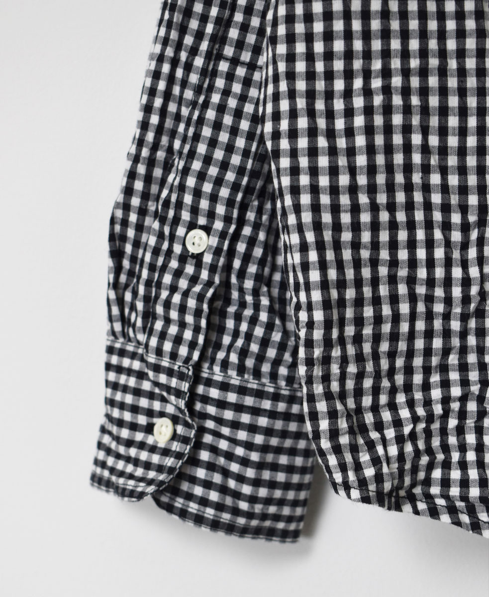 NVL2311GCW (シャツ) POPLIN CHECK CREW-NECK L/SL OVERSIZED SHIRT