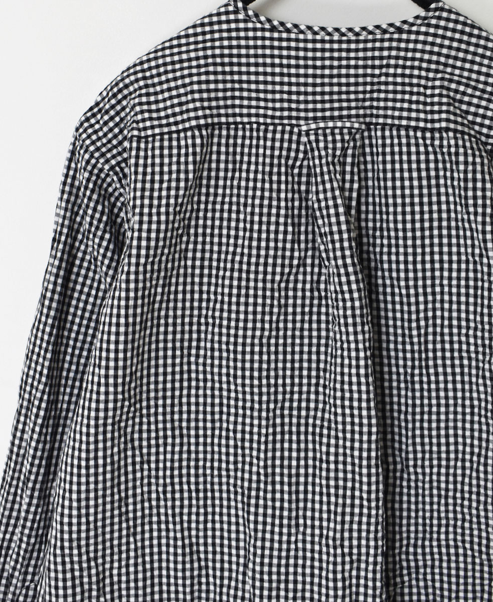 NVL2311GCW (シャツ) POPLIN CHECK CREW-NECK L/SL OVERSIZED SHIRT