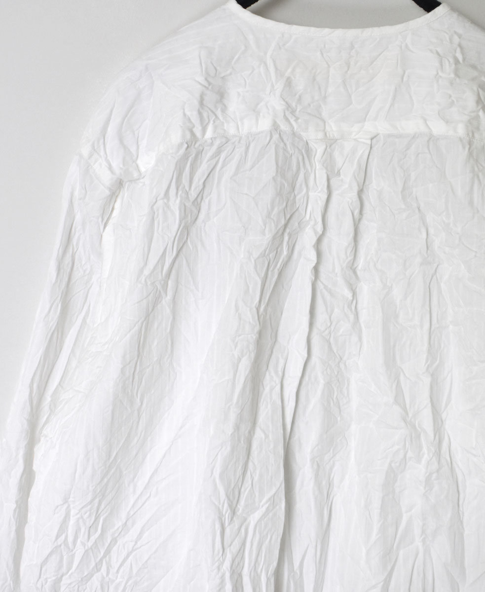 NVL2311DSW (シャツ) 40'S POPLIN DOBIE STRIPE CREW-NECK L/SL OVERSIZED SHIRT