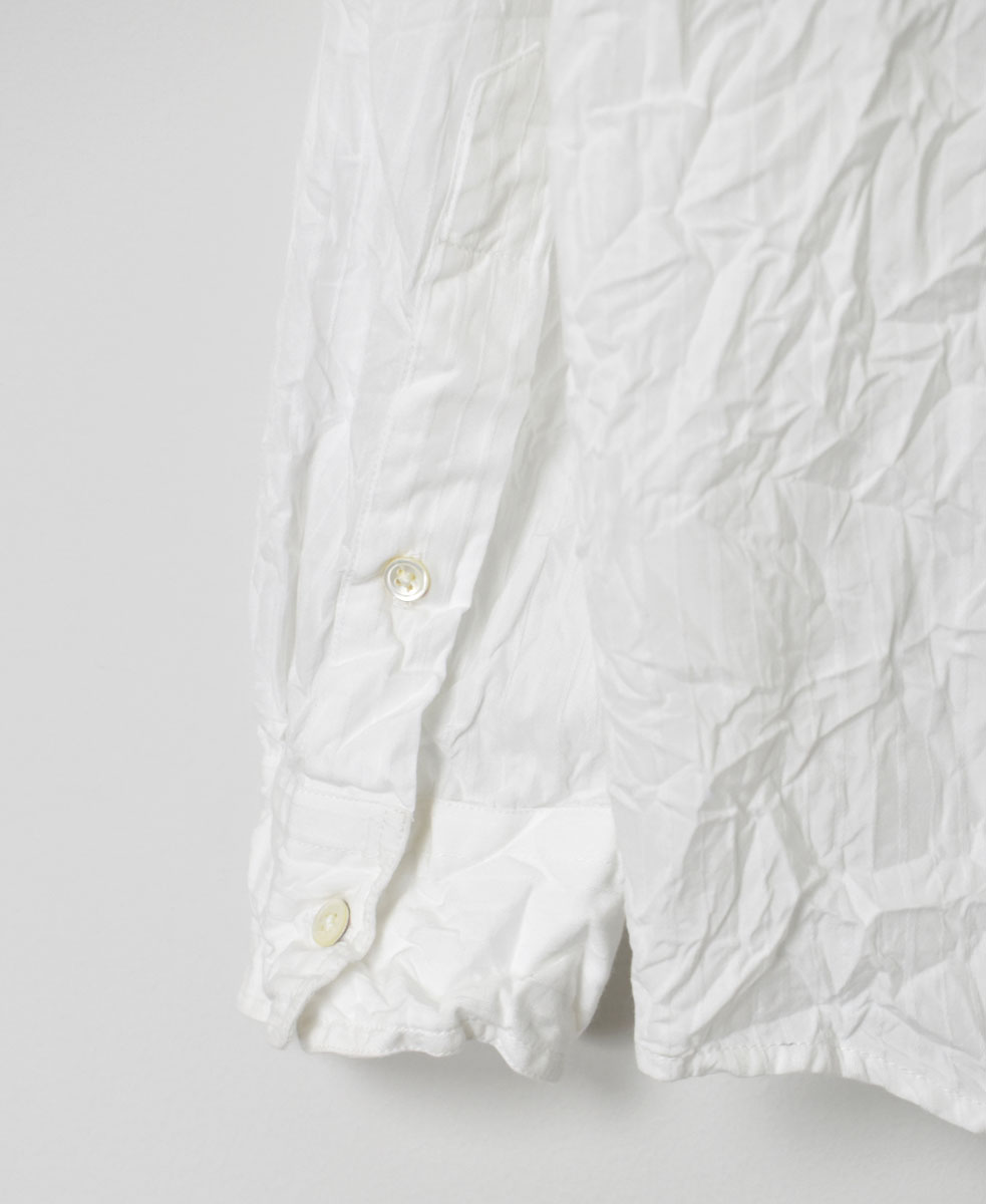 NVL2311DSW (シャツ) 40'S POPLIN DOBIE STRIPE CREW-NECK L/SL OVERSIZED SHIRT
