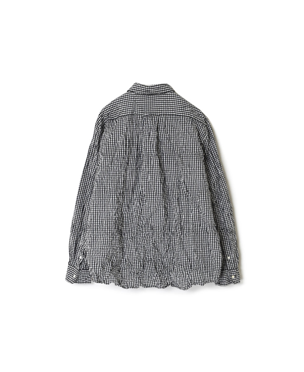 NVL1861GCW (シャツ) POPLIN CHECK REGULAR COLLAR L/SL OVERSIZED SHIRT