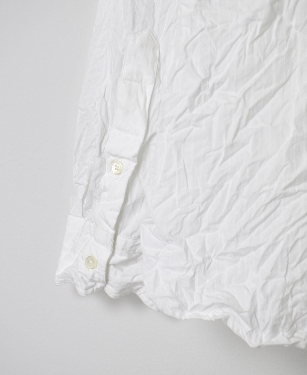 NVL1951DSW (シャツ) 40'S POPLIN DOBIE STRIPE BANDED COLLAR L/SL OVERSIZED SHIRT