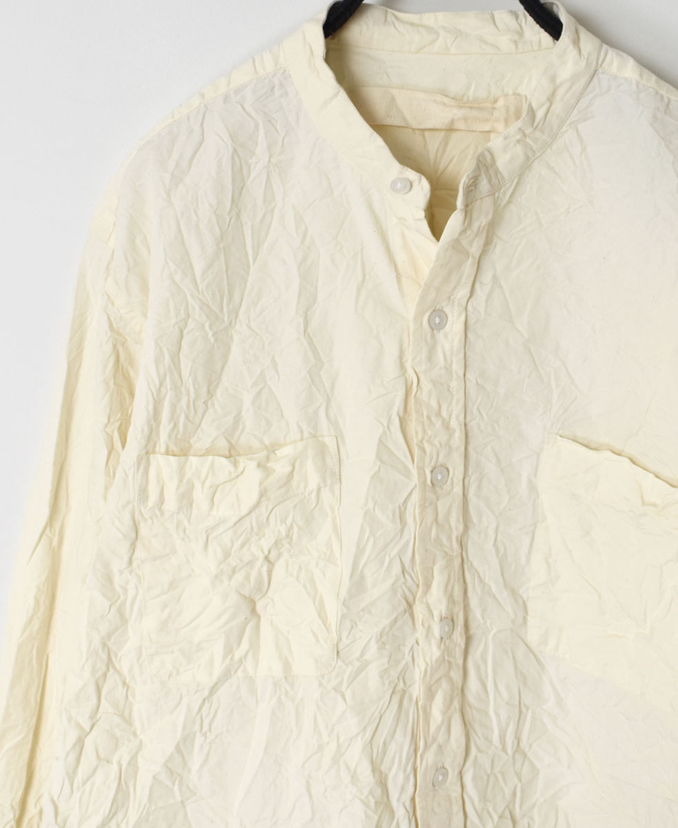 NVL1951W (シャツ) 40'S ORGANIC POPLIN BANDED COLLAR L/SL OVERSIZED SHIRT