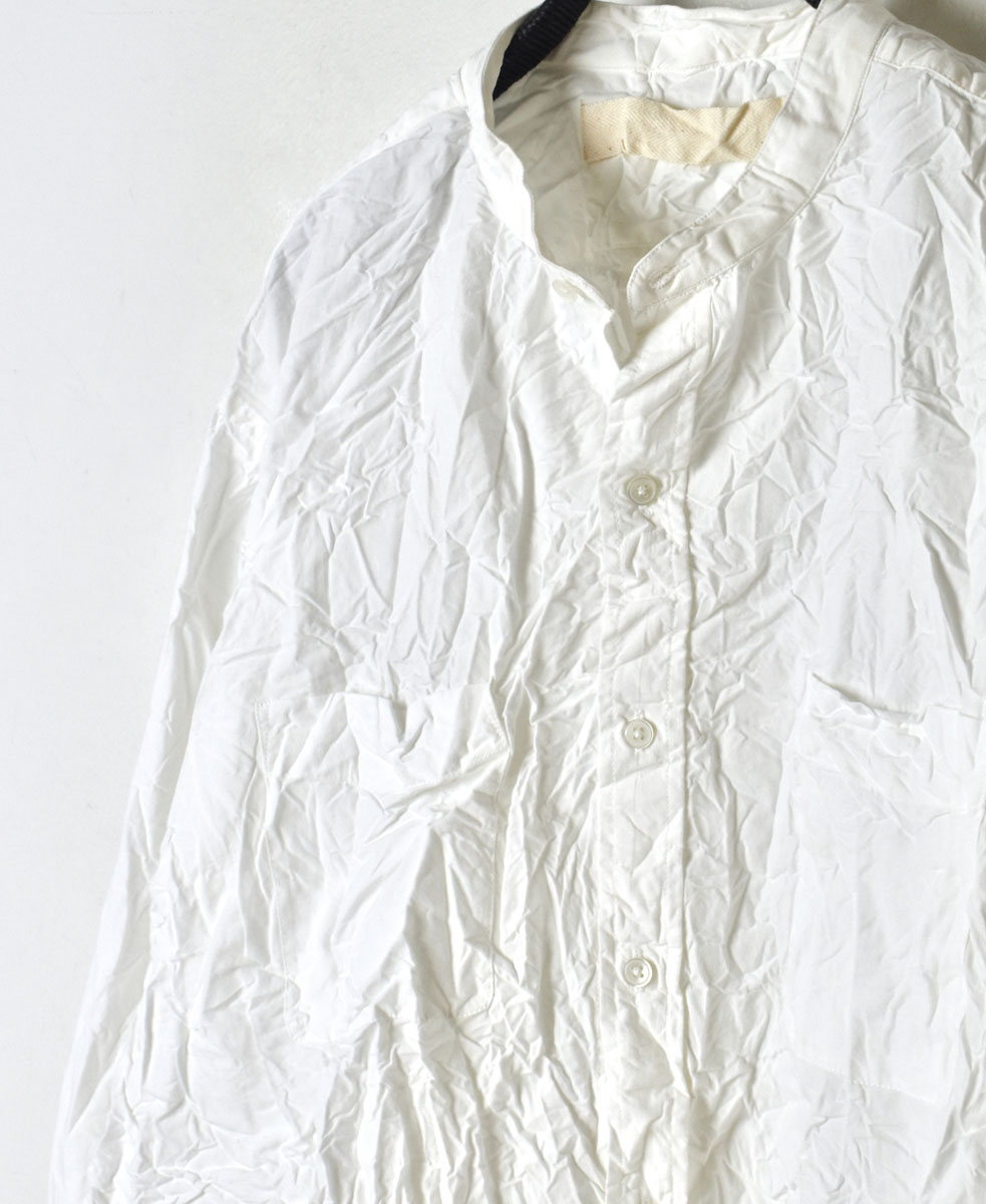 NVL1951W (シャツ) 40'S ORGANIC POPLIN BANDED COLLAR L/SL OVERSIZED SHIRT
