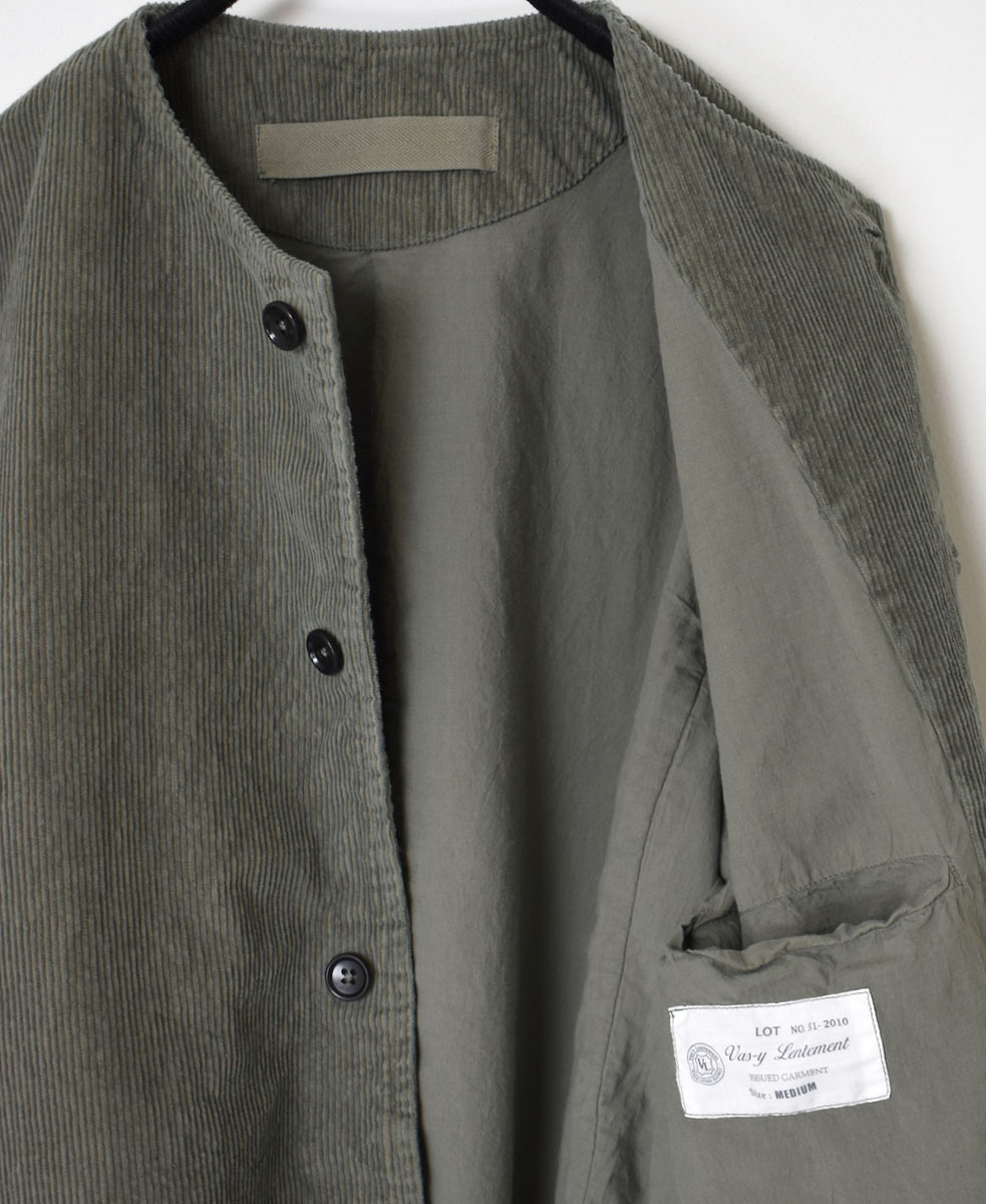 NVL1751C9D (ジャケット) 9WALE CORDUROY/60'S ORGANIC CAMBRIC MEN'S SIDE VENTS NO COLLAR JACET