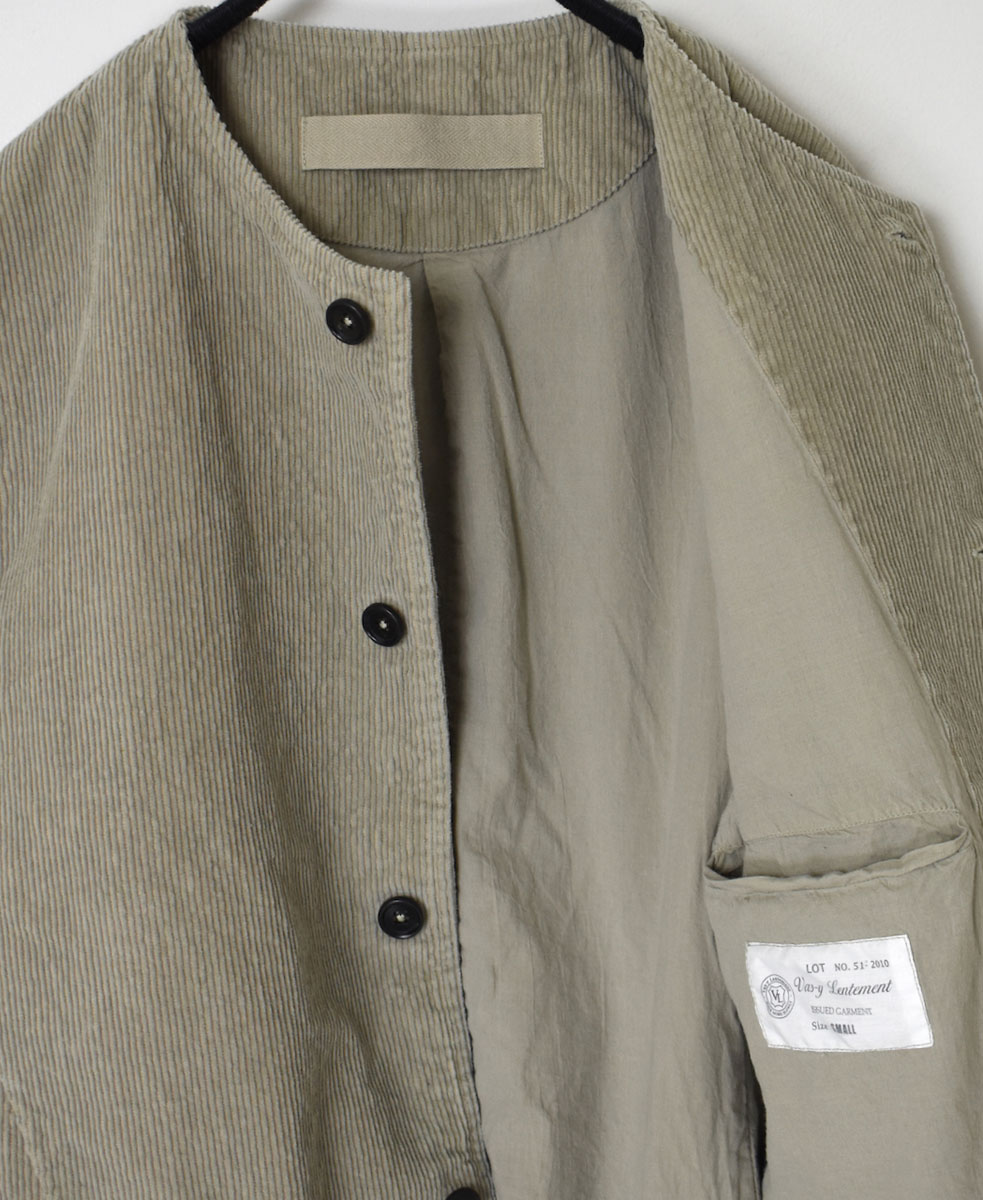NVL1751C9D (ジャケット) 9WALE CORDUROY/60'S ORGANIC CAMBRIC MEN'S SIDE VENTS NO COLLAR JACET