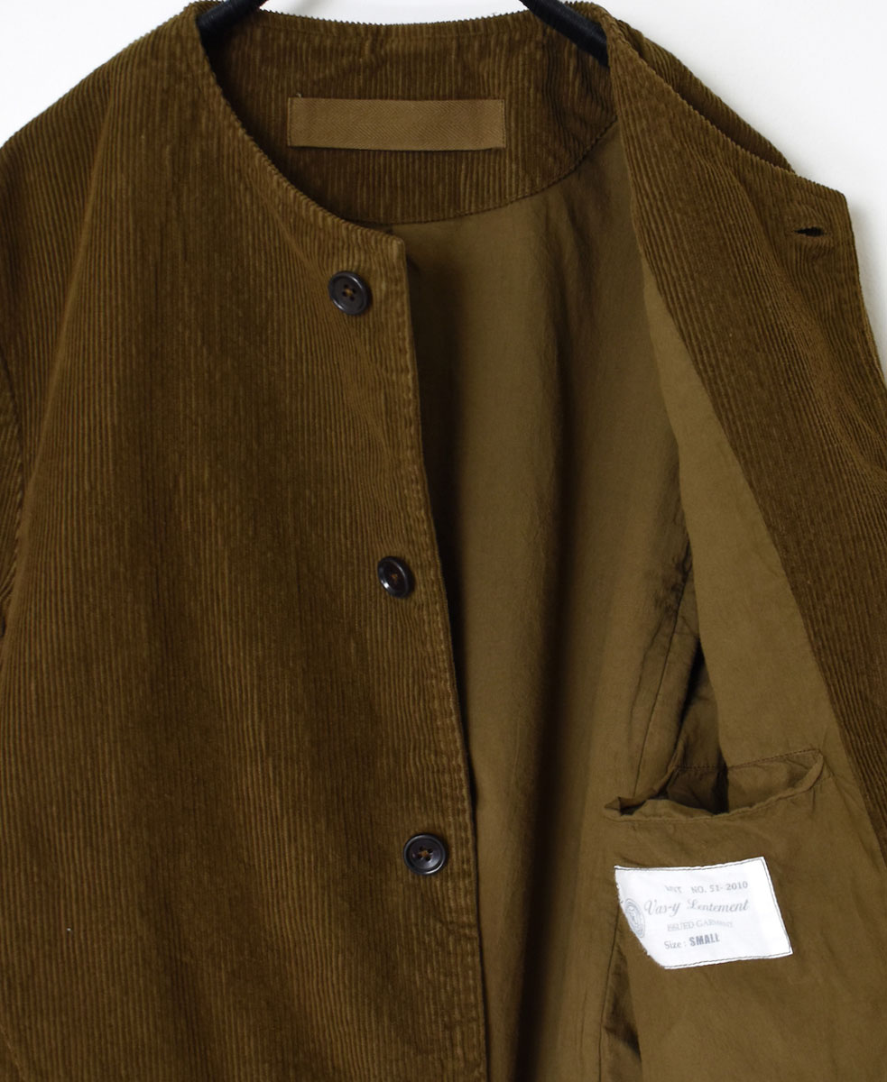 NVL1751C9D (ジャケット) 9WALE CORDUROY/60'S ORGANIC CAMBRIC MEN'S SIDE VENTS NO COLLAR JACET
