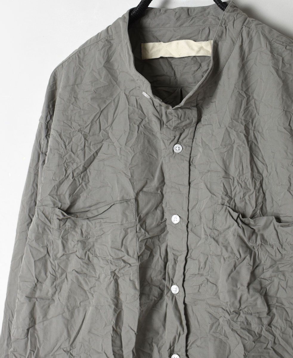 NVL1951W (シャツ) 40'S ORGANIC POPLIN BANDED COLLAR L/SL OVERSIZED SHIRT