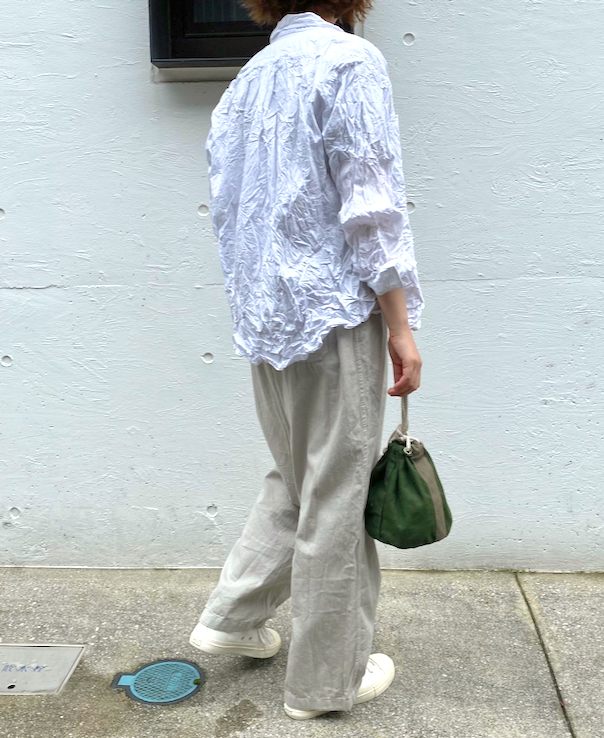 NVL1861W (シャツ) 40'S ORGANIC POPLIN REGULAR COLLAR L/SL OVERSIZED SHIRT