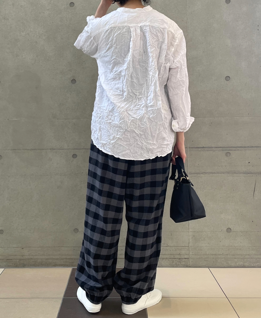 NVL1951DSW (シャツ) 40'S POPLIN DOBIE STRIPE BANDED COLLAR L/SL OVERSIZED SHIRT