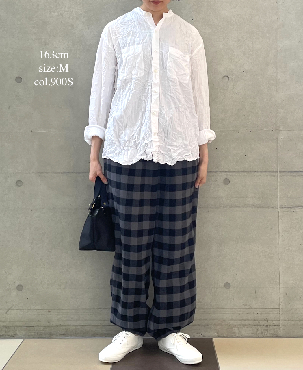 NVL1951DSW (シャツ) 40'S POPLIN DOBIE STRIPE BANDED COLLAR L/SL OVERSIZED SHIRT