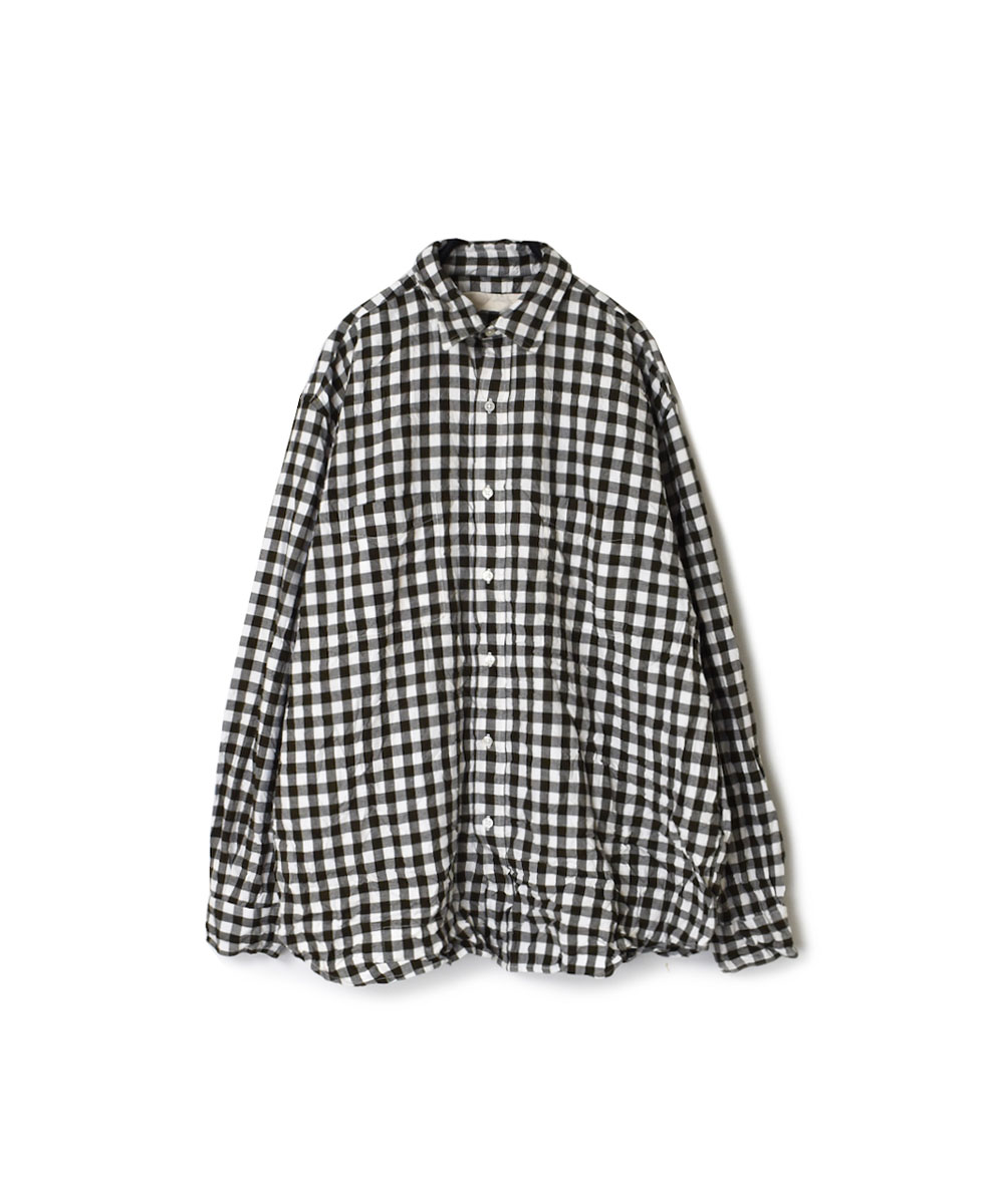 NVL1861GCW (シャツ) COTTON SHEPHERD CHECK REGULAR COLLAR L/SL OVERSIZED SHIRT