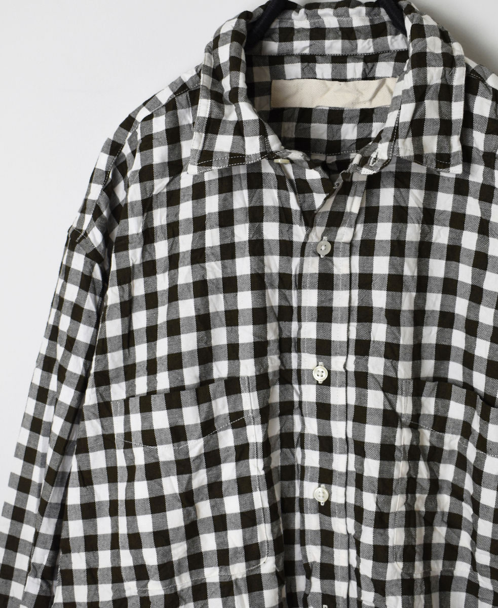 NVL1861GCW (シャツ) COTTON SHEPHERD CHECK REGULAR COLLAR L/SL OVERSIZED SHIRT