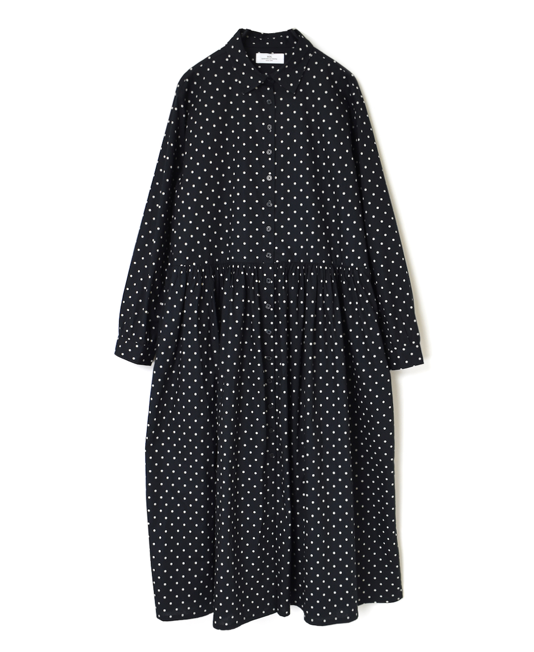 NSL22533 (ワンピース) 40’S POPLIN DOT PRINT REGULAR COLLAR DRESS