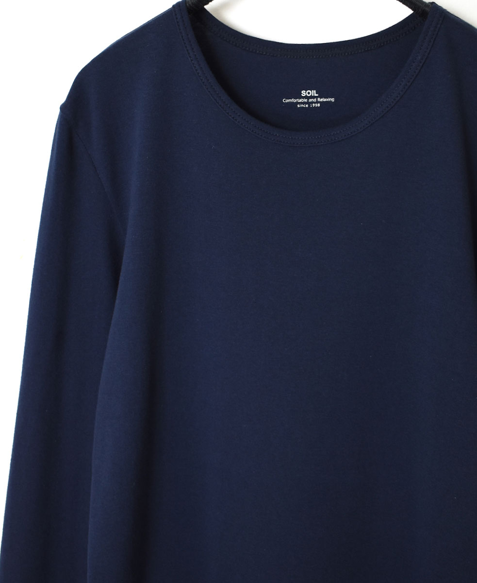 GNSL23862 (Tシャツ) 40/1 HIGH GAUGE COTTON RIB CREW-NECK L/SL T-SHIRT