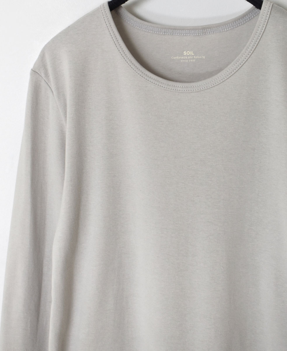 GNSL23862 (Tシャツ) 40/1 HIGH GAUGE COTTON RIB CREW-NECK L/SL T-SHIRT