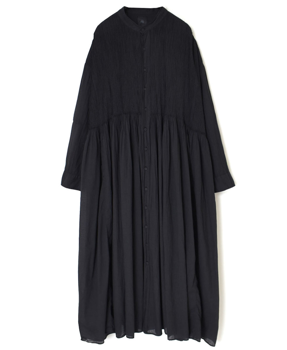 NMDS23504D (ワンピース) 80’S ORGANIC VOILE STRIPE BANDED SHIRT DRESS WITH MINI PINTUCK