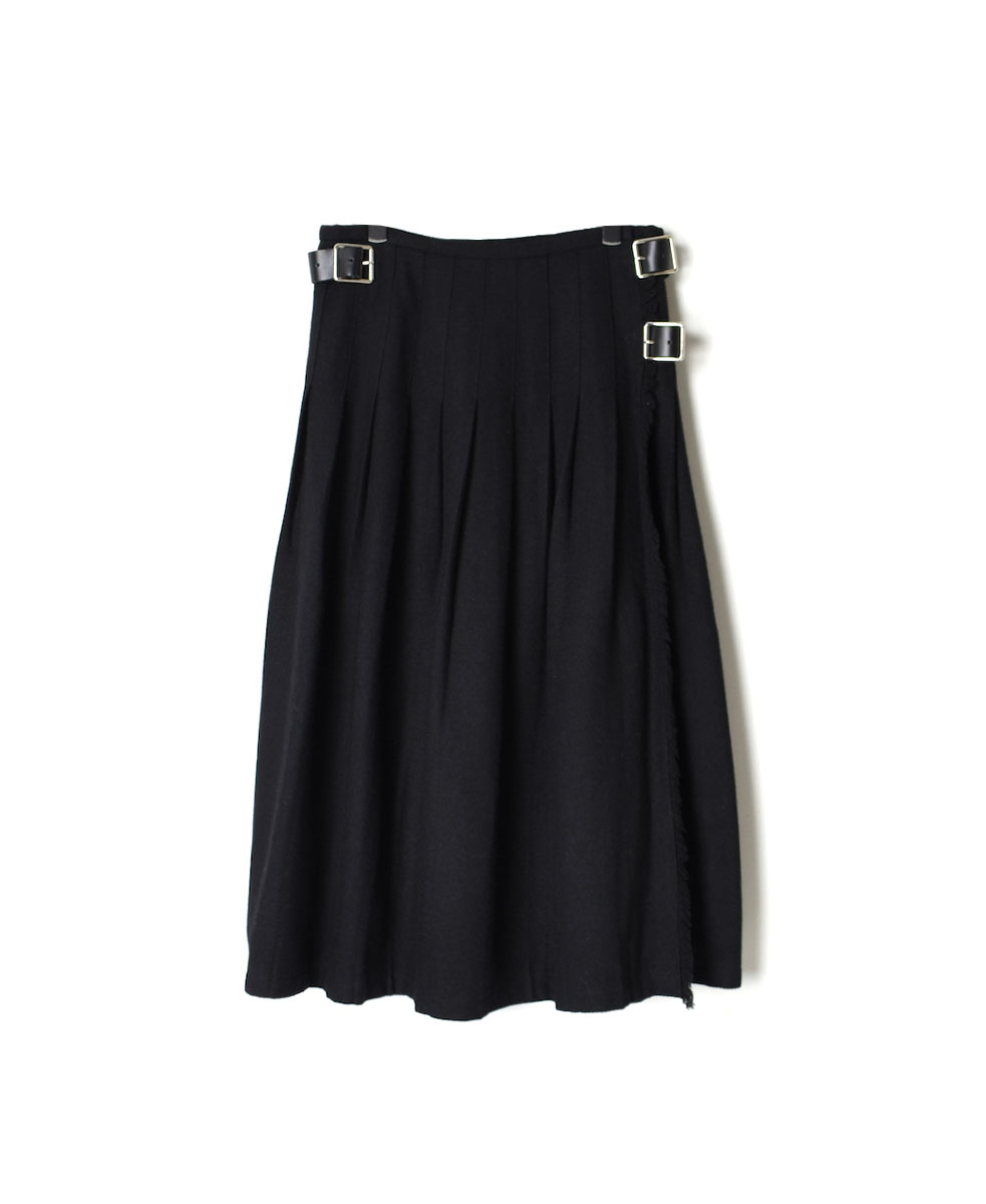 NOD1173 (スカート) LOW WAIST PLEATS WRAP SKIRT LENGTH 80cm (WITH PIN)