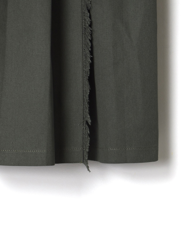 NOD1702 (スカート) COTTON TWILL LOW WAIST PLEATS WRAP SKIRT LENGTH 80cm (WITH PIN)