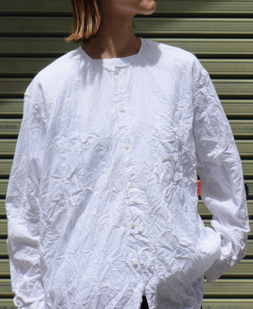 NVL2311W (シャツ) 40'S ORGANIC POPLIN CREW-NECK L/SL OVERSIZED SHIRT